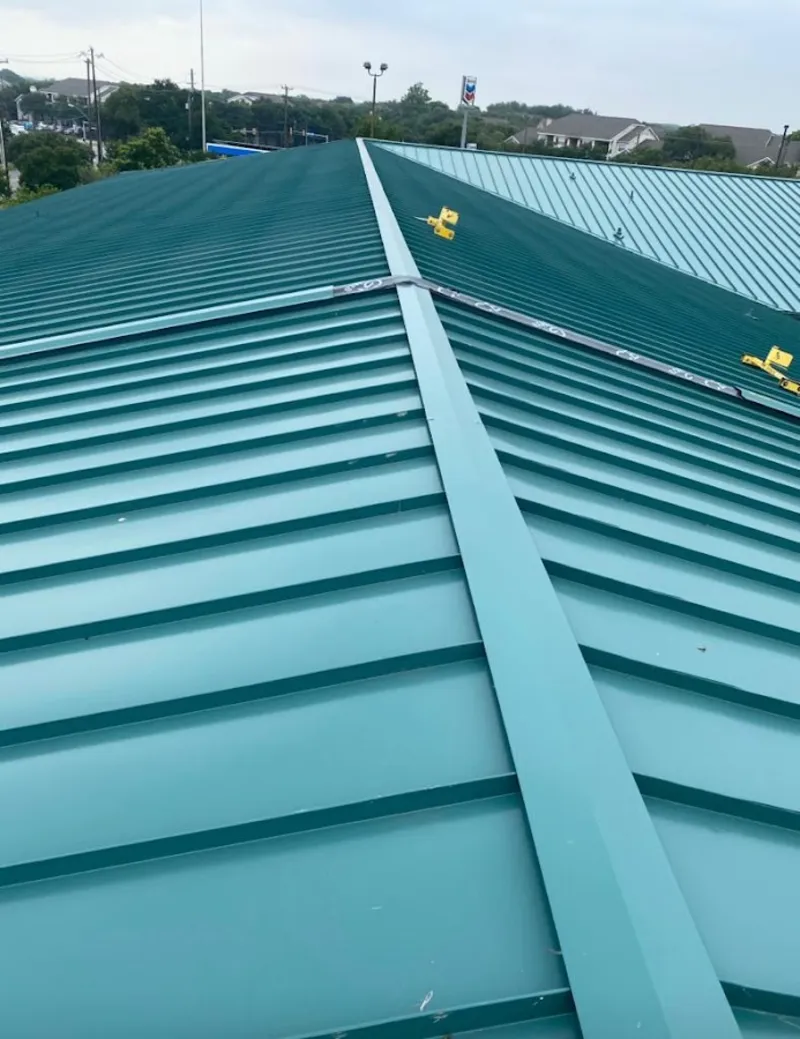 Green commercial metal roof ridge and valley for Metal Roof Repair in Zephyrhills